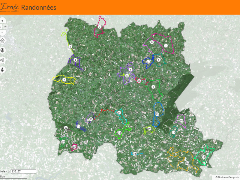 Carte Interactive sentiers de la Communauté de Communes d'Ernée